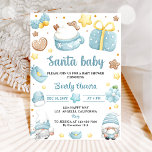 Santa Baby Christmas Gnomes Baby Shower Party Einladung<br><div class="desc">Santa Baby Christmas Gnomes Baby Shower Party Einladung</div>
