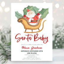 Santa Baby Christmas Holly Santa Claus Babydusche