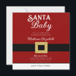 Santa Baby Christmas Santa Claus Anzug Babydusche Einladung<br><div class="desc">Winter Santa Baby Weihnachts Weihnachtsmann Anzug mit Gürteldusche Einladung</div>