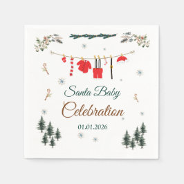 Santa Baby Christmas Themed Baby Shower Serviette