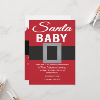 Santa Baby Christmas Time Baby Shower Einladung