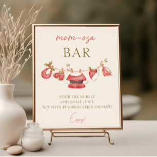 Santa Baby Clothes Boy Babydusche Momosa Bar Poster