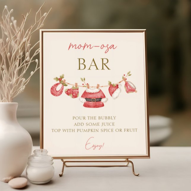 Santa Baby Clothes Boy Babydusche Momosa Bar Poster (Von Creator hochgeladen)