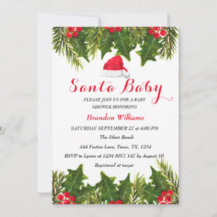 Santa Baby Dezember Winter Red Baby Dusche Einladung