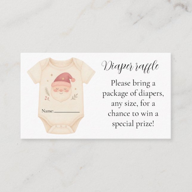 Santa Baby Diaper Raffle Card Begleitkarte (Vorderseite)