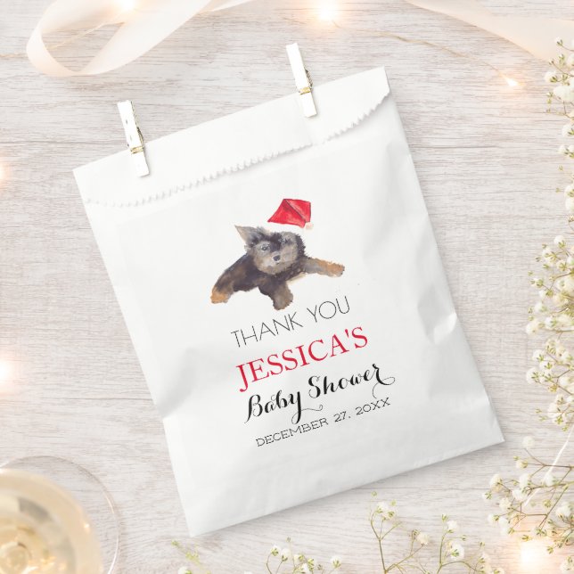 Santa Baby Dusche Red Niedlich Vielen Dank Geschenktütchen (Ausgeschnitten)