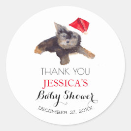 Santa Baby Dusche Red Niedlich Vielen Dank Runder Aufkleber