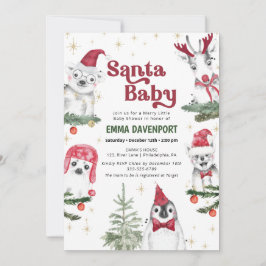 Santa Baby Duwer Animals Winter Einladung