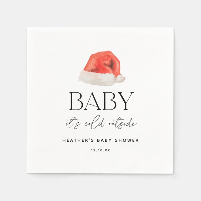 Santa Baby Es ist kalte Outside Holiday Baby Dusch Serviette (Vorderseite)