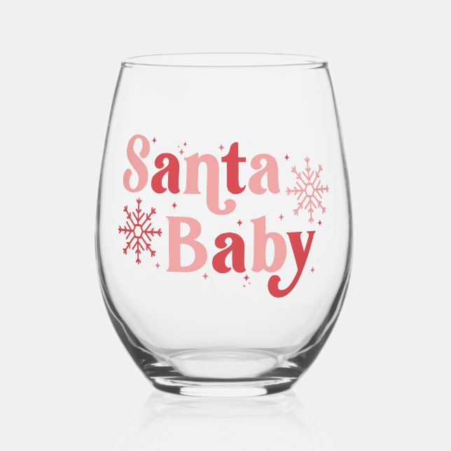 Santa Baby - Freizeitgestaltung Weinglas Ohne Stiel (Vorderseite)