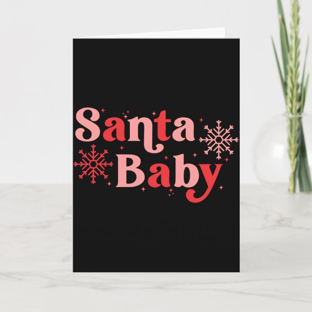 Santa Baby Fun Holiday Tygraphy Design  Karte (Vorderseite)