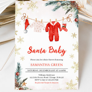 Santa Baby Gender Neutrale Babyparty Einladung