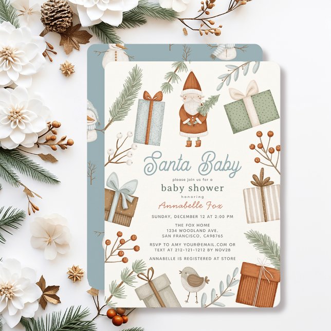 Santa Baby Geschenkboxen Holiday Boy Babydusche Einladung (Von Creator hochgeladen)