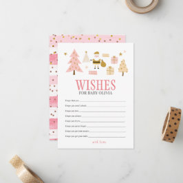 Santa Baby Girl Dusche, Wünsche für Baby Mitteilungskarte