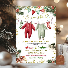 Santa Baby Hangkleidung Gender-Offenlegung Einladung