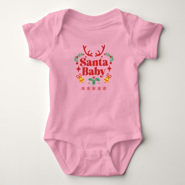 Santa Baby Holiday Fun - Girl Baby Strampler (Vorderseite)