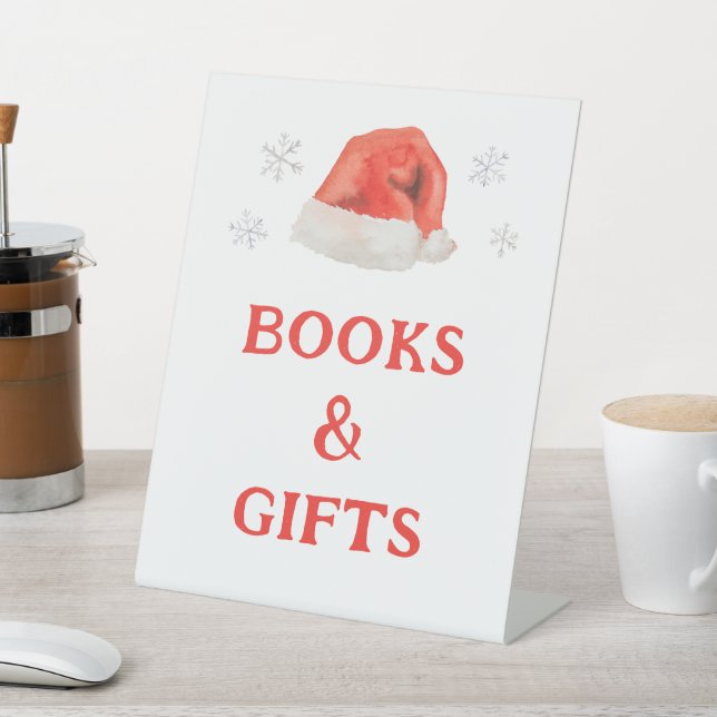Santa Baby Holiday Kinderdusche Bücher und Geschen Sockelschild (In SItu)