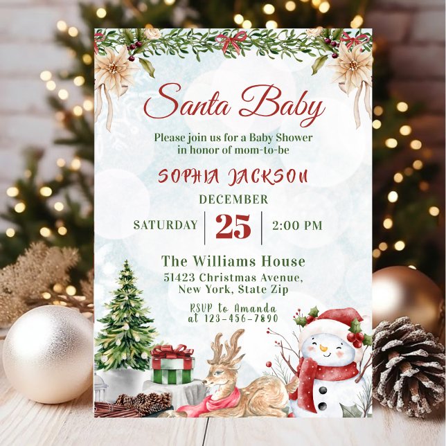 Santa Baby Holiday Winter Weihnachtsdusche Einladung (Von Creator hochgeladen)