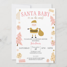 Santa Baby ist unterwegs, Weihnachts Baby Dusche Einladung