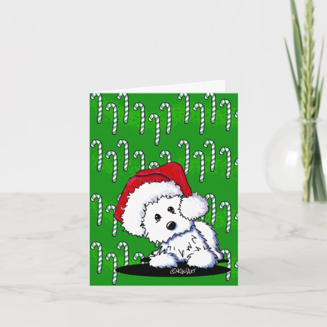 Santa Baby KiniArt Westie Feiertagskarte (Vorderseite)