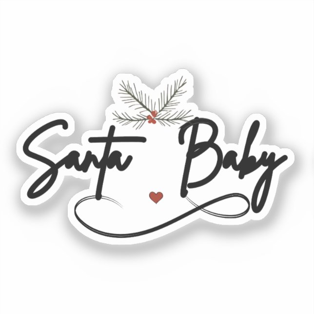 Santa Baby - Kokette Weihnachtsschrift Aufkleber (Vorderseite)