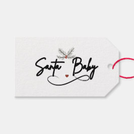 Santa Baby - Kokette Weihnachtsschrift Geschenkanhänger