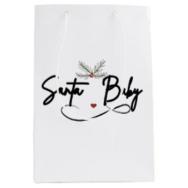 Santa Baby - Kokette Weihnachtsschrift Mittlere Geschenktüte