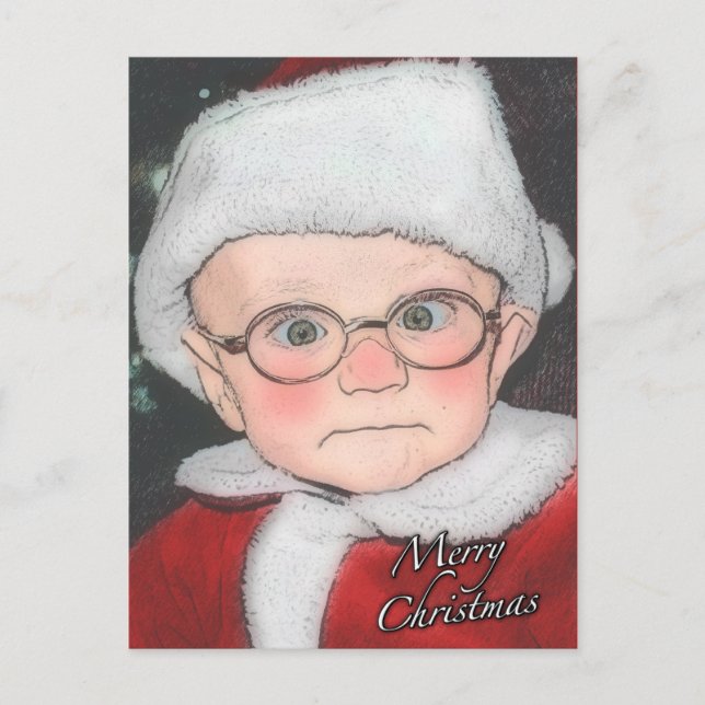 Santa Baby Merge Weihnachts-Postkarte Postkarte (Vorderseite)
