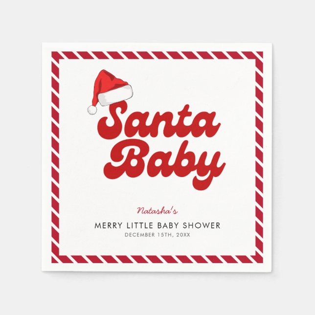 Santa Baby Merry Little Christmas Baby Dusche Serviette (Vorderseite)