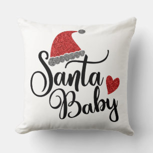 Santa Baby/ Multi Green Strip Weihnachtskissen Kissen