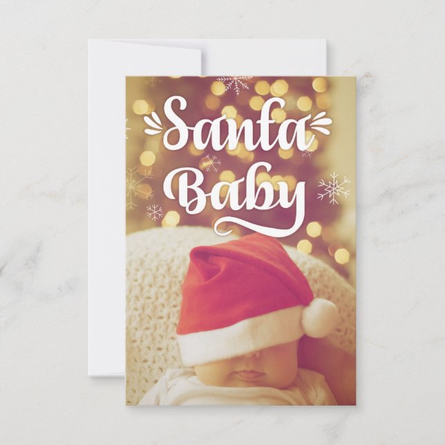 Santa Baby Niedlich Baby Foto Karte (Vorderseite)