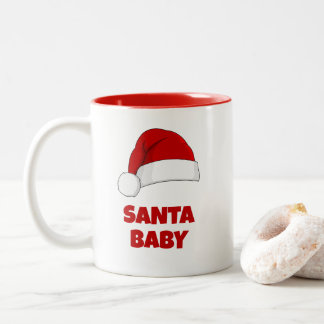 Santa Baby Niedlich Rot Moderne Weihnachten Zweifarbige Tasse