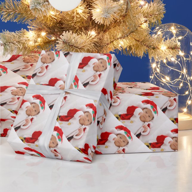 Santa Baby Pesonalize It Your Foto Geschenkpapier (Feiertage)