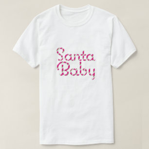 Santa Baby Pink Candy Cane Holiday T - Shirt