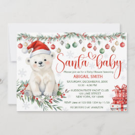 Santa Baby Polar Bear Baby Dusche Einladung