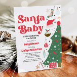 Santa Baby Red And Green Christmas Baby Shower Einladung<br><div class="desc">Santa Baby Red And Green Christmas Baby Shower Invitation</div>