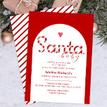 Santa Baby Red Christmas Baby Dusche Einladung<br><div class="desc">Santa Baby Red Christmas Baby Shower Einladung,  Bonbons Typografie</div>