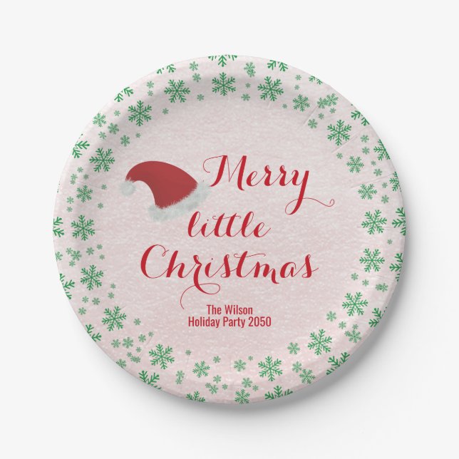 Santa Baby Red Green Einfache Traditionelle Weihna Pappteller (Vorderseite)
