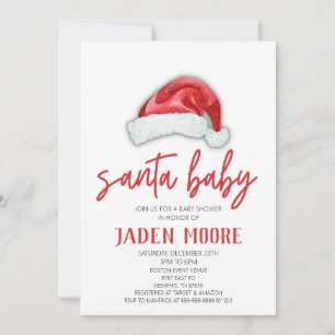 Santa Baby Red Hat Weihnachtsdusche Einladung