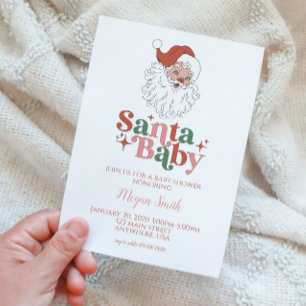Santa Baby Retro-Baby-Einladung zur Babyparty Einladung