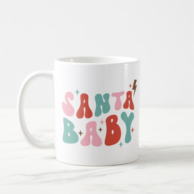 Santa Baby Retro Christmas Kaffeetasse (Links)