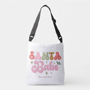 Santa Baby Retro Weihnachten Urlaub Personalisiert Tragetaschen Mit Langen Trägern