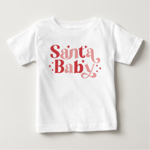 Santa Baby - Retro Weihnachtstypografie Baby T-shirt