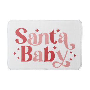 Santa Baby - Retro Weihnachtstypografie Badematte
