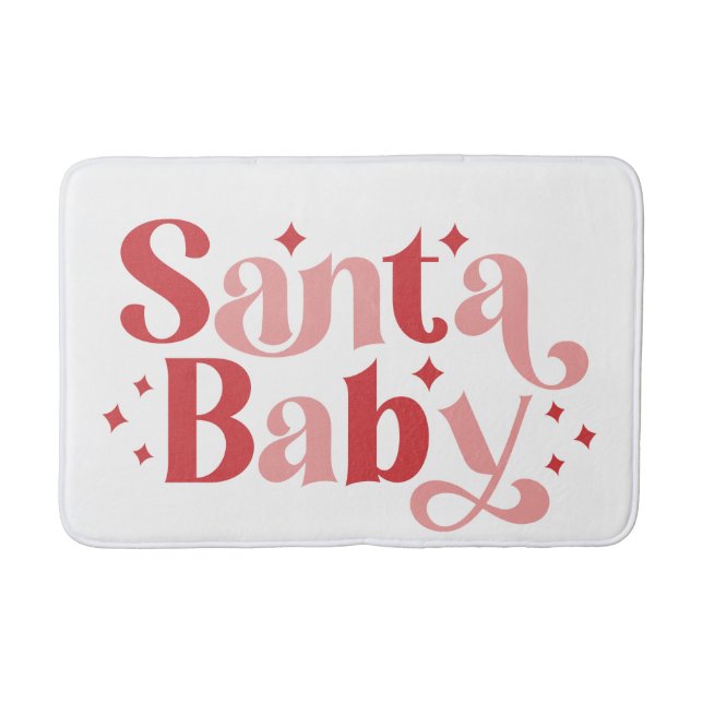 Santa Baby - Retro Weihnachtstypografie Badematte (Vorderseite)