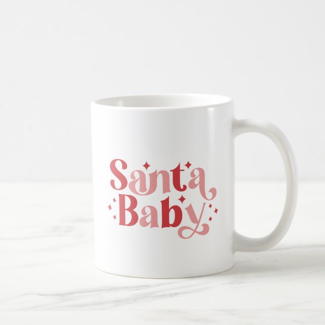 Santa Baby - Retro Weihnachtstypografie Kaffeetasse (Rechts)