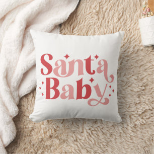 Santa Baby - Retro Weihnachtstypografie Kissen