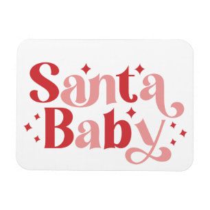 Santa Baby - Retro Weihnachtstypografie Magnet