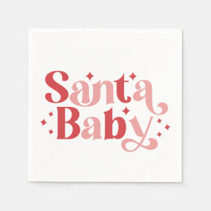 Santa Baby - Retro Weihnachtstypografie Serviette