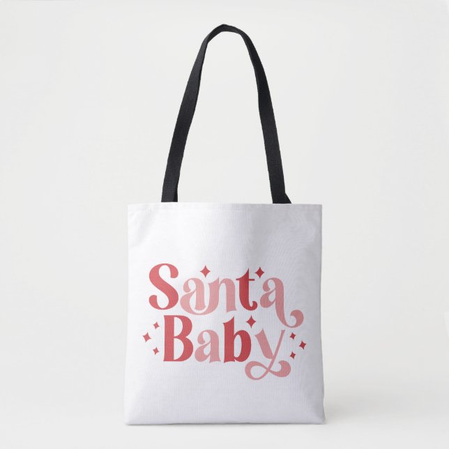 Santa Baby - Retro Weihnachtstypografie Tasche (Vorderseite)